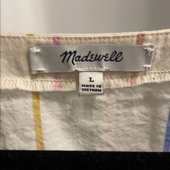 Madewell striped button down v-neck top - Picture 3 of 7